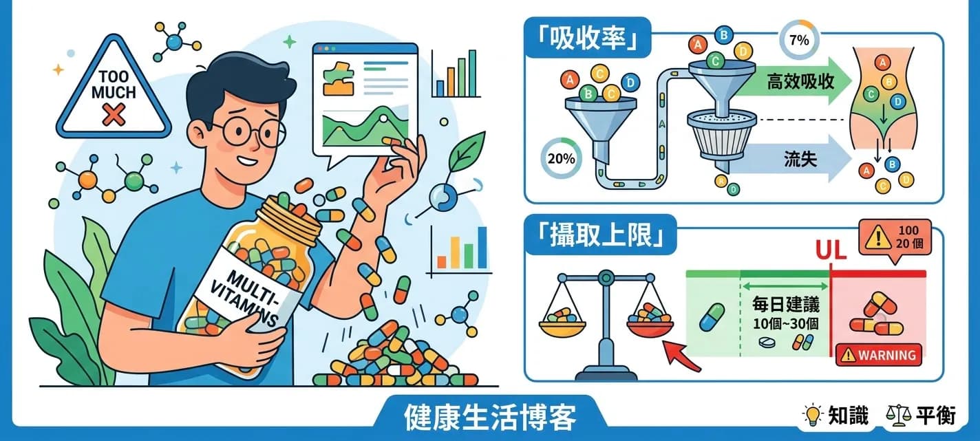 【營養成分】維他命唔係愈多愈好！教你睇「吸收率」同「攝取上限」