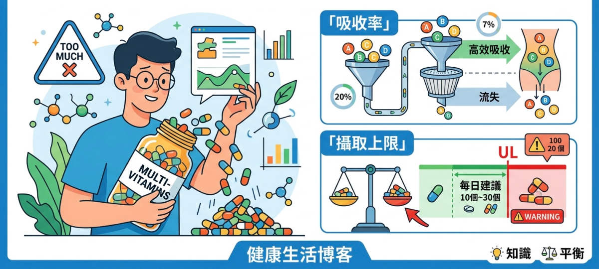 【營養成分】維他命唔係愈多愈好！教你睇「吸收率」同「攝取上限」